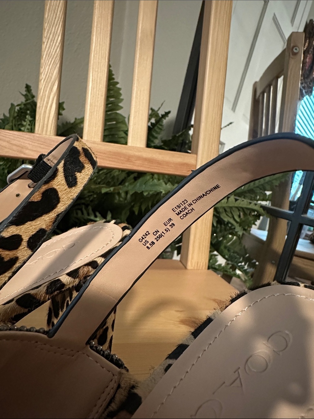 Coach Leopard Print Block Heel Sandals - Picture 7 of 7